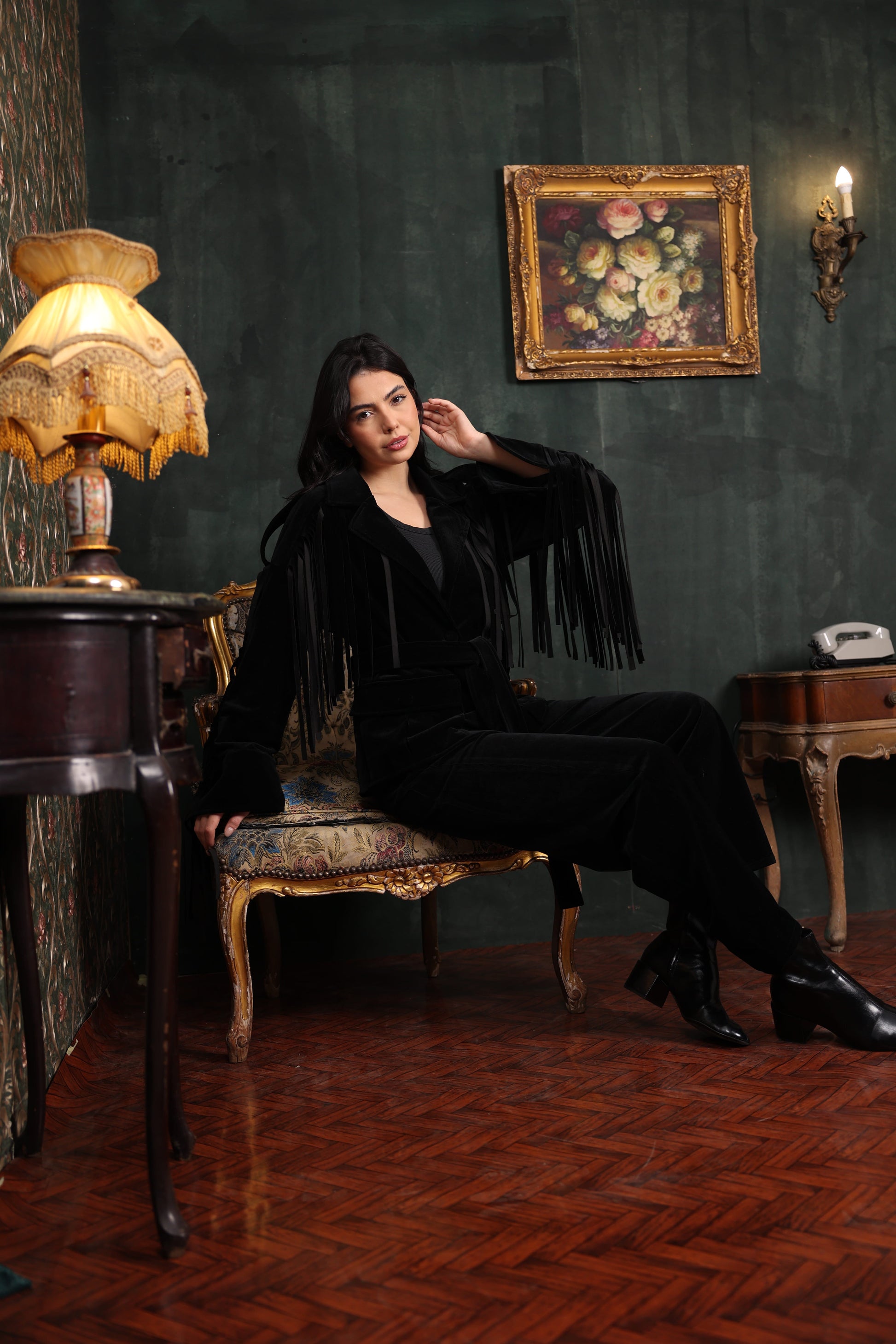 black Ravelle Fringe Set