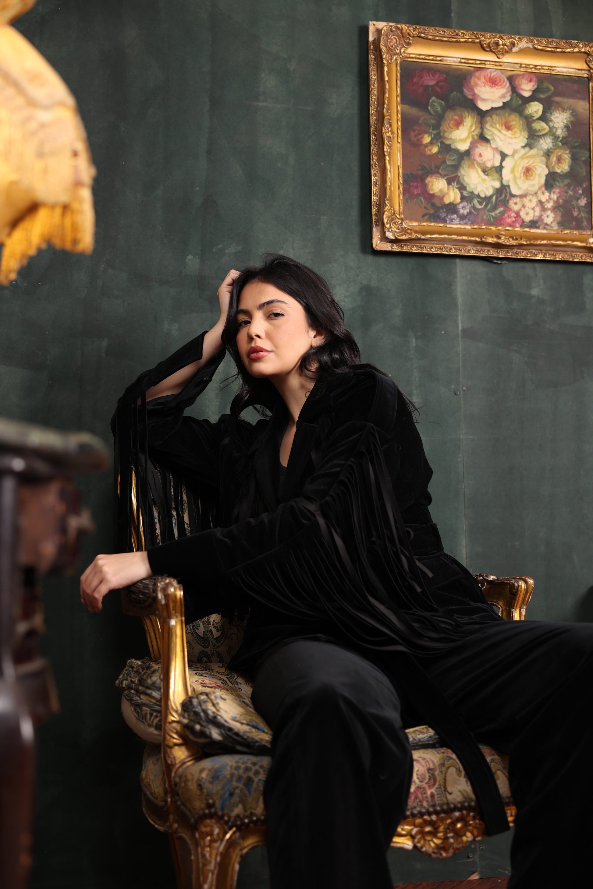 black Ravelle Fringe Set