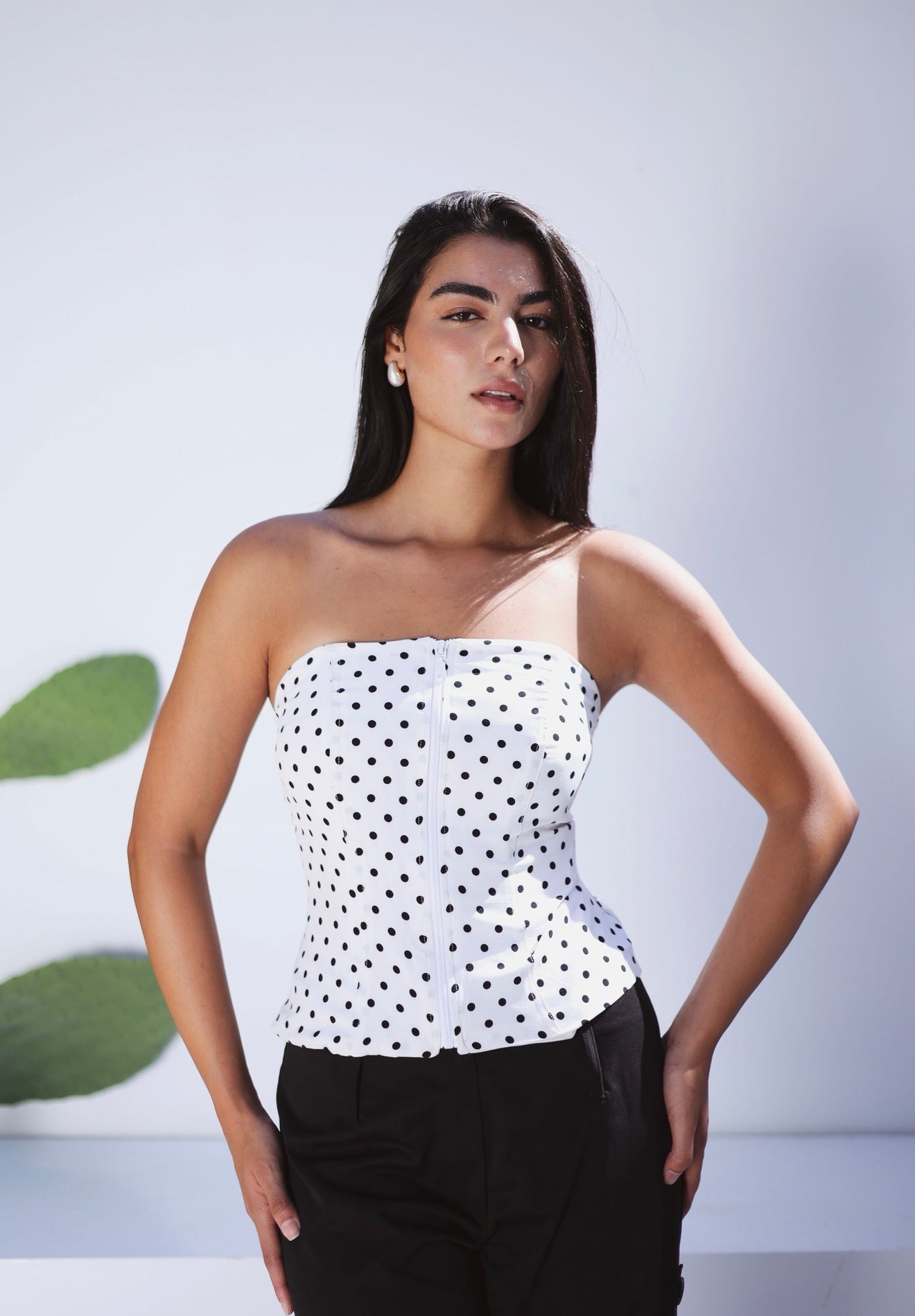 Polka dots white